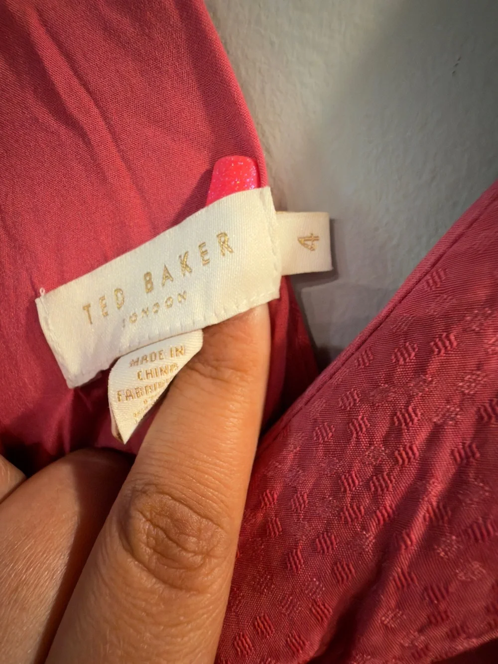 Ted Baker Rose Pink Textured Slip Dress - Picture 3 of 5